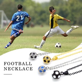 AILUOR 3D Football Pendant Necklace, Stainless Steel Football Necklace, Ball Pendant, Sports Necklace for Men, Trendy Sports Lovers, Fan Team Jewellery, Gifts for Husband, Stainless Steel, No Gemstone