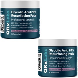 Glycolic Acid 20% Resurfacing Pads for Face & Body with Vitamins B5, C & E, Green Tea, Calendula, Allantoin - Exfoliates Surface Skin and Reduces Fine Lines and Wrinkles - Peel Pads - 2PK