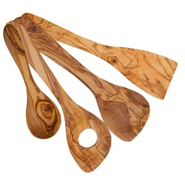 Olive wood, wooden spoon, cooking spoon, wooden spoon, cooking spoon, olive wood, kitchen utensils wood, set of 3, 30 cm with free esso spoon 20 cm, wooden spoon, wooden spoon, cooking spoon set