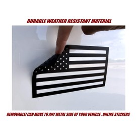 VulgrCo Tactical Set of 2 Emblem Cut-Out Car Magnet Car Decal 100% Made in USA for Car, Truck, SUV Left Right (50 Star American Flag)