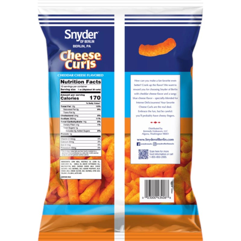 Snyder of Berlin Cheese Curls 10 oz. Bags 3 Bags