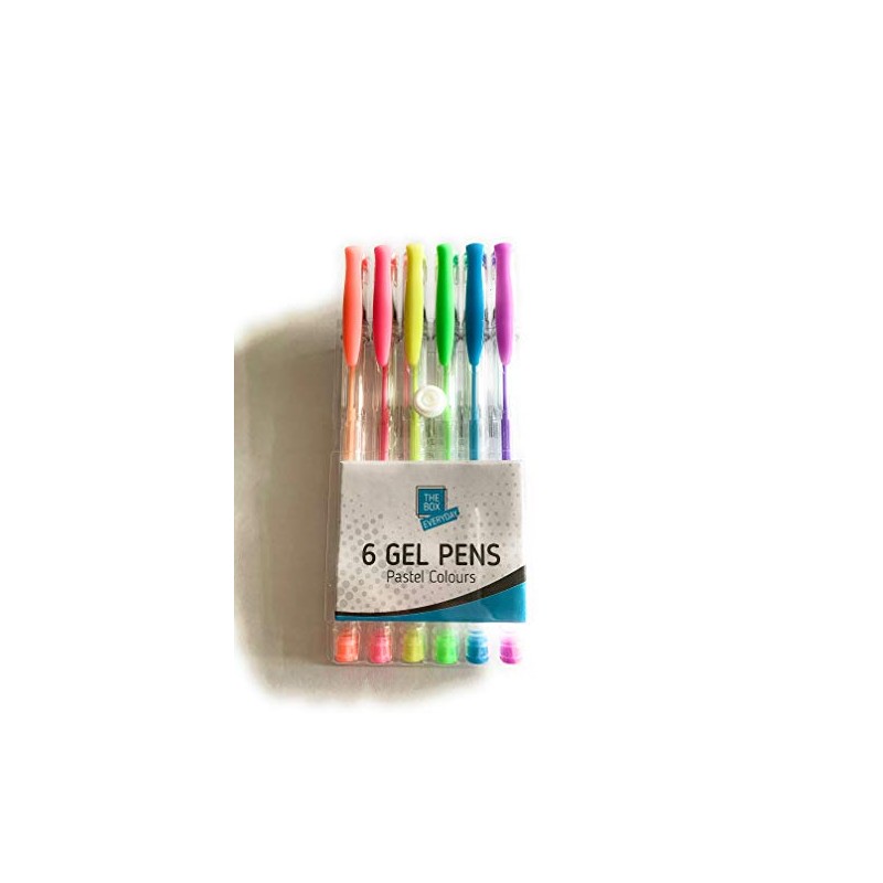 Assorted Pastel Plastic Gel Pens, 6 Pack (15 cm) -