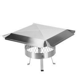Single Chimney Cover 12in Round - Draft King SS813U Chimney Cap 12 in., Round Slip-In Welded Leg, Single Flue Stainless Steel Chimney Cap, Chimney Caps for Outside, Chimney Flue Cover