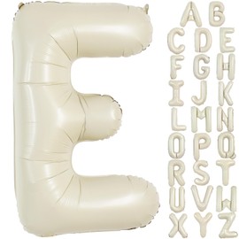 TONIFUL 40 Inch Large Cream White Letter E Balloons Giant Alphabet Letter Balloons,Foil Mylar Big Balloons for 2026 Graduation Birthday Party,Anniversary,Baby Shower,Wedding Supplies Decorations