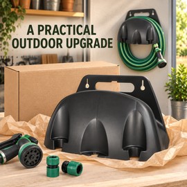 Wall-Mounted Garden Hose Holder for Outdoor Storage – Durable Metal Hose Hanger for Yard, Garden & Garage Organization