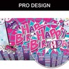Yriujul 72x43inch Fabric Spider Superhero Happy Birthday Backdrop Pink for