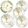 Frypeas 40Pcs God Bless Party Supplies Tableware Set First Communion