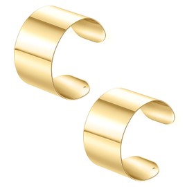 FIRAZIO 2-8 Pcs Cuff Bangle Bracelet for Women Open Wide Wire Bracelets Gold Wrist Cuff Wrap Bracelet Adjustable (N:2N-Gold)