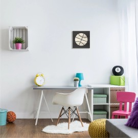 Stupell Basketball Shape Rustic Sports Country Pattern  Wood  12 x 12