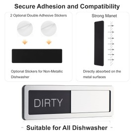 1PCS Dishwasher Dirty Clean Sign, ValueBargain Dishwasher Magnet Clean Dirty Sign, Stainless Steel Dual Status Indicator for Easy Kitchen Organization and Modern Decor