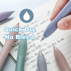 Craftsboys Gel Pens 0.5mm, Black Ink, Quick Drying, 6 Count, Retractable RollerBall Pens (Blue)