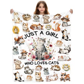 Yasrlvun Cat Lovers Gifts for Women Cat-Themed Gift for Women 50 x 60 In Cats Lover Blanket Cute Christmas Thanksgivings Present