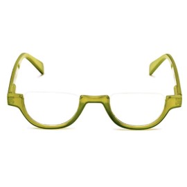 The Shay Colorful Semi-Rimless Half Reader Reading Glasses, 3.50 Green