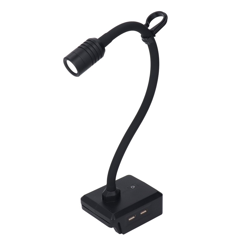 LED Work Light Cordless Gooseneck Lamp 3 Modes Dual USB