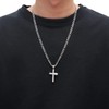 HZMAN 24K Gold-Plated Solid CZ Cross Necklace for Men Women