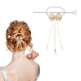 Elesokaxe Chinese Hairpins, Silver Butterfly Wedding Hair Accessories, Chopsticks for Hair Brides, Suitable for Wearing at Birthday Parties, Banquets, and Many other Occasions