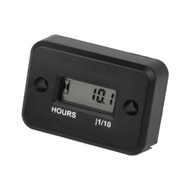 Jayron Digital LCD Inductive Hour Meter Hourmeter Waterproof For Marine Boat SnowBlower Inverter generator lawn Mower and Small Gas Engine (HM006A-M4, black)