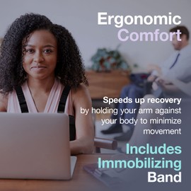 Armor Adult Shoulder Immobilizer Sling with Adjustable Rotator Cuff Brace, Provides Support While Recovering from Broken Bones, Dislocation, and Other Injuries to the Shoulder, Elbow, or Upper Arm, For Men and Women, Left or Right Arm