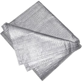 Aluminum Foil 90-95% Heavy Duty Shade Cloth Mesh Sun Block Fabric Sun Reflect Pet Shade Garden Cover Canopy with Grommets 10 ft x 12 ft