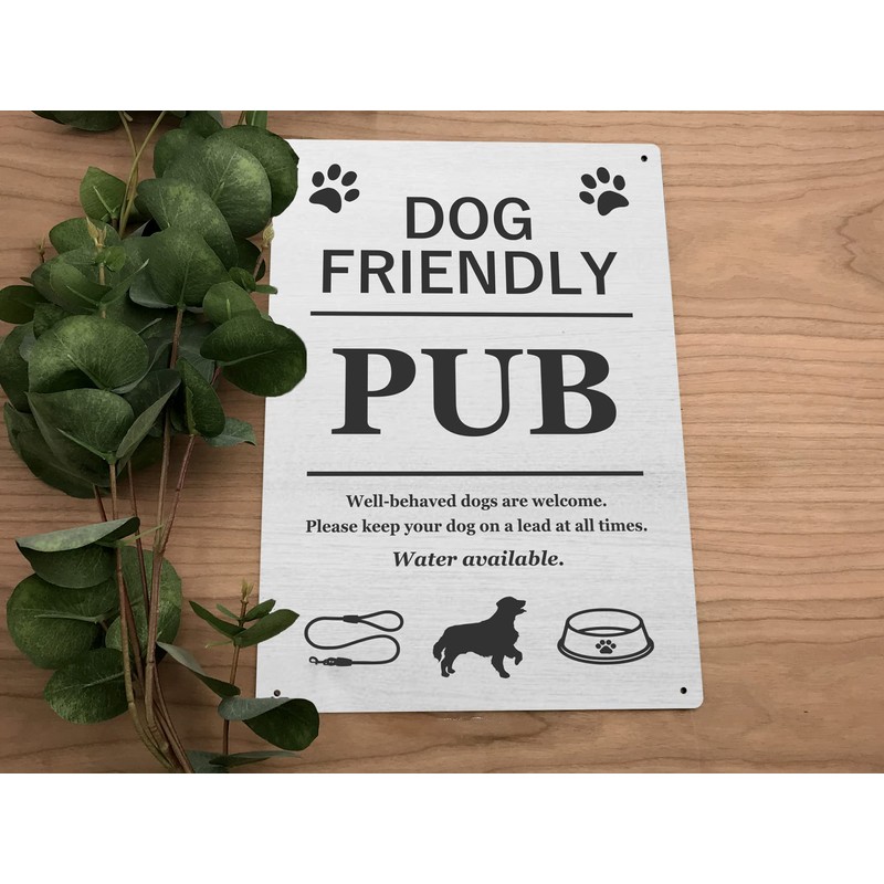 Dog Friendly Pub Printed Vinyl Waterproof Sign - Stylish and