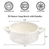 Okllen 4 Pack Ceramic Soup Bowls with Handles, 20 Oz