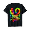 Colorful 60th Birthday Tie Dye 60 Year Old Being Awesome T-Shirt