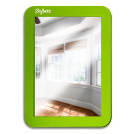 Playbees Magnetic Locker Mirror - Green - Ideal for School Locker, Bathroom, Refrigerator, Office Cabinet, Workshop Toolbox, Home Use, Locker Accessory - 5" x 7"