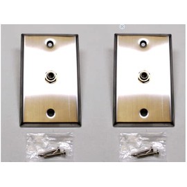 (2) Two Single Wall Plates w/NEUTRIK REAN NYS229 Mono 1/4" Jack Stainless Steel