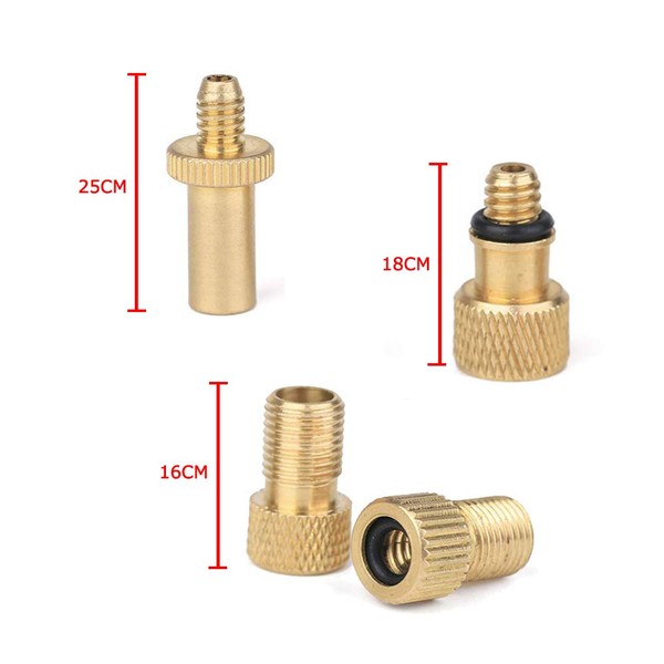 SRECNO Valve Adapter, 8-Piece Set, Bicycle Valve Conversion Adapter, Bicycle