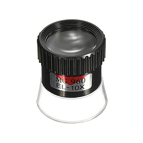 Cylinder Glass Loupe Lens magnigier Eyeglass Magnifying Tool for Jewelry Watch Coin Stamp (10X)