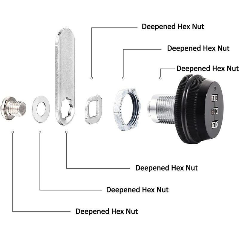 Homefantasy Set of 2 Password Drawer Lock, 3 Digital Combination