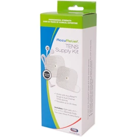 AccuRelief Universal TENS Unit Supply Kit - TENS Unit Pads and Lead Wires - for AccuRelief Single and Dual Channel TENS Devices and TENS Units with Snap Electrodes, 2 Count (Pack of 8) Electrodes.