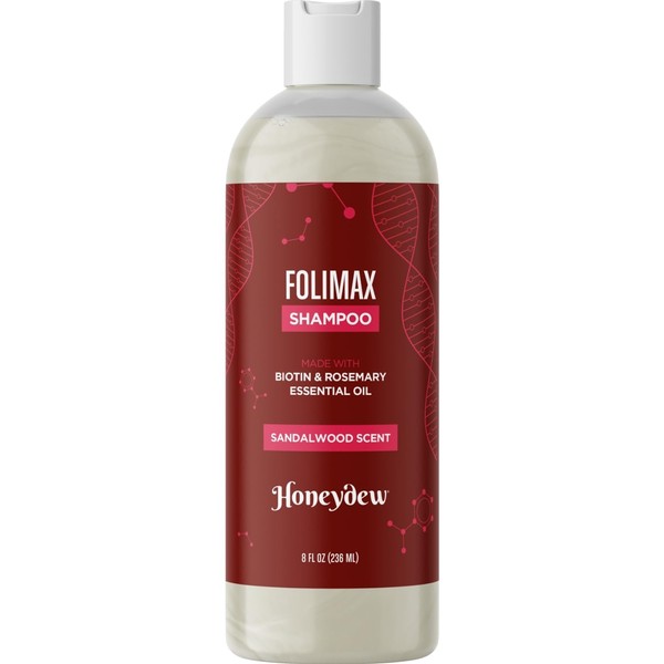 Folimax Biotin Shampoo for Thinning Hair - Thickening Shampoo with Biotin Zinc and Rosemary Oil for Hair Growth - Vegan Sulfate and Paraben Free Volumizing Shampoo for Fine Hair (Sandalwood Scent)