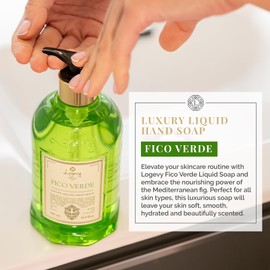 Logevy Fico Verde Liquid Hand Soap – Indulgent Green Fig Fragrance Made from the Best Skin-Friendly Ingredients Rich in Nutritional Properties for Hydrating and Soothing Action – 500ml