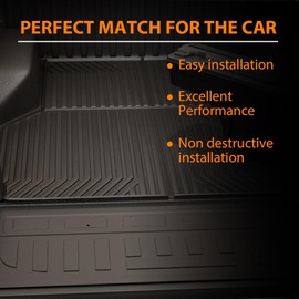 G-PLUS Truck Bed Mat Liner Compatible with Chevy Silverado GMC Sierra 1500 2014-2018 with 5'8" Bed, All Weather Protection TPE Heavy Duty Trunk Mat Black