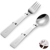 2 Pcs Stainless Steel Folding Spoon and Folding Fork, Reusable