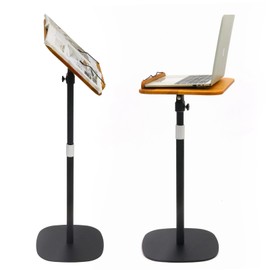 Wooden Music Stand,Wood Book Stand & Desktop Stand, Adjustable Height from 20-67in, Multifunction Floor Bible Holder Stand with Page Paper Clip for Bible,Teaching,Cookbooks, Sheet Music, etc.