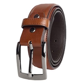 STILORD 'Dean' Suit Belt Men's Leather Classic Leather Belt Business Belt Made of Full Leather Men's Belt Can be Shortened in Vintage Gift Box Genuine Leather 34 mm, Cognac - Brown