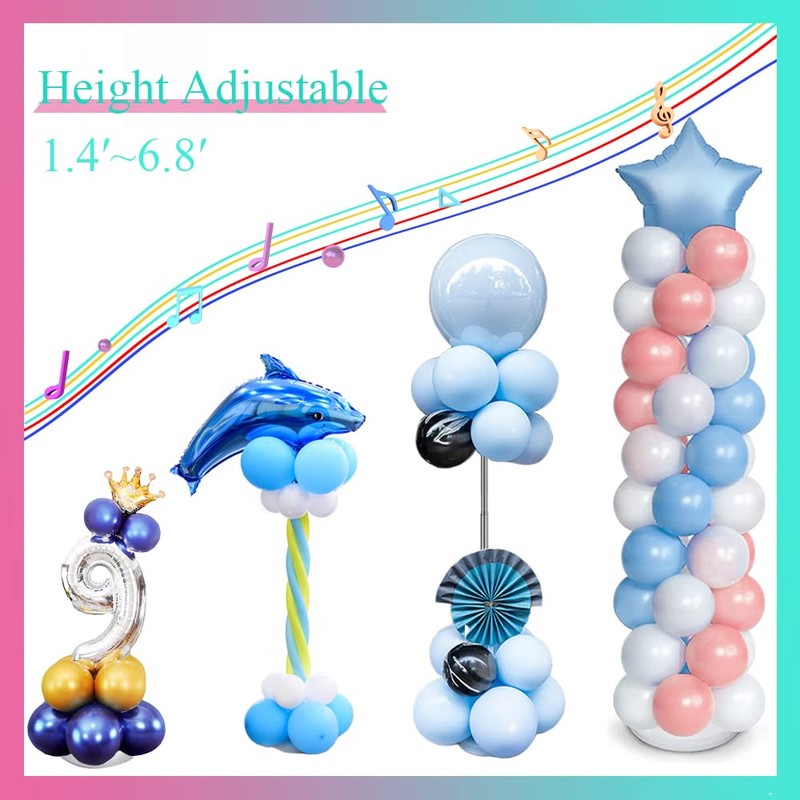 Decojoy 4 Set Balloon Stand Kit, 9 Feet Adjustable Balloon