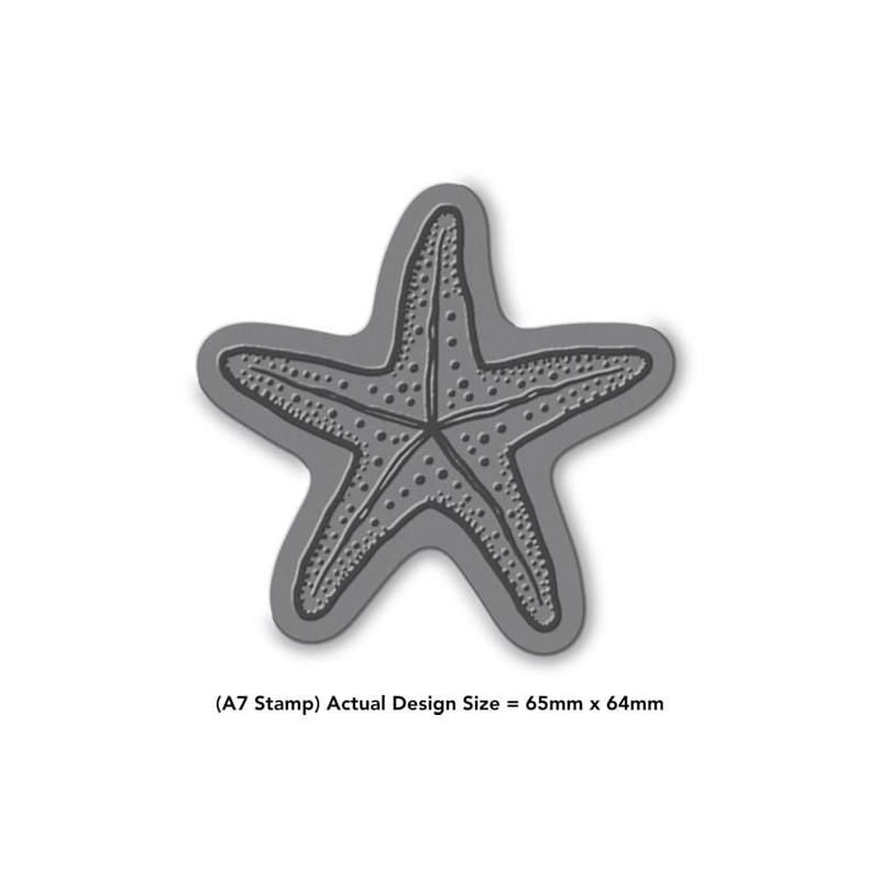 'Dotted Starfish' Rubber Stamp - Unmounted Design for Crafting &