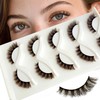 Brown Lashes Strips False Eyelashes D-Curl 12mm Short Fluffy Cat