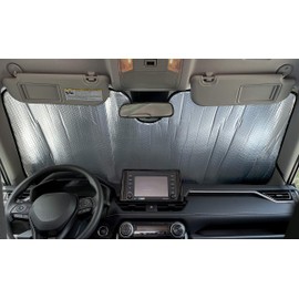 Custom fit Front Windshield Sunshade for 2014 2015 2016 2017 2018 2019 2020 2021 2022 2023 2024 Dodge RAM ProMaster City (Do not fit Full Size ProMaster Van), UV Rays Reflector (Made in USA)