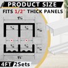 Landical 2 Sets 4 ft Long Plastic Sliding Cabinet Door