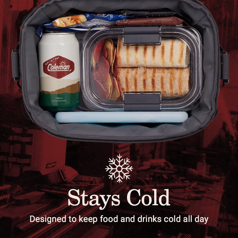 Coleman Pro 16-Can Premium Soft Cooler Lunchbox, Fully Insulated Lid