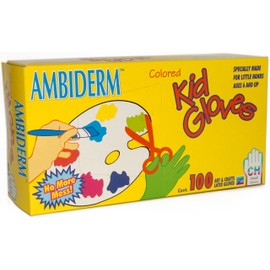 AMBIDERM | Guantes Desechables de Latex KIDS GLOVES Liso de Grado Médico Bajo en Polvo Colores Surtidos. COLOR FULL (CH)