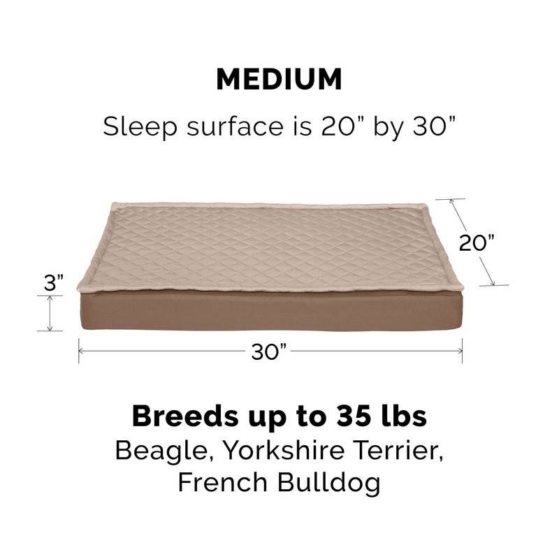 Furhaven Replacement Dog Bed Cover Water-Resistant Indoor/Outdoor Quilt Top Convertible