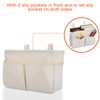 IGNPION Canvas Bedside Hanging Storage Bed Pockets Baskets-Adjustable Hanging Tape