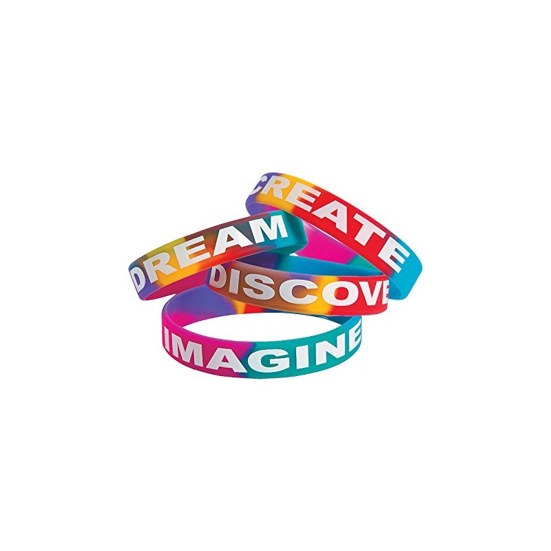 Fun Express Watercolor Rubber Bracelets - 24 Pieces - Educational