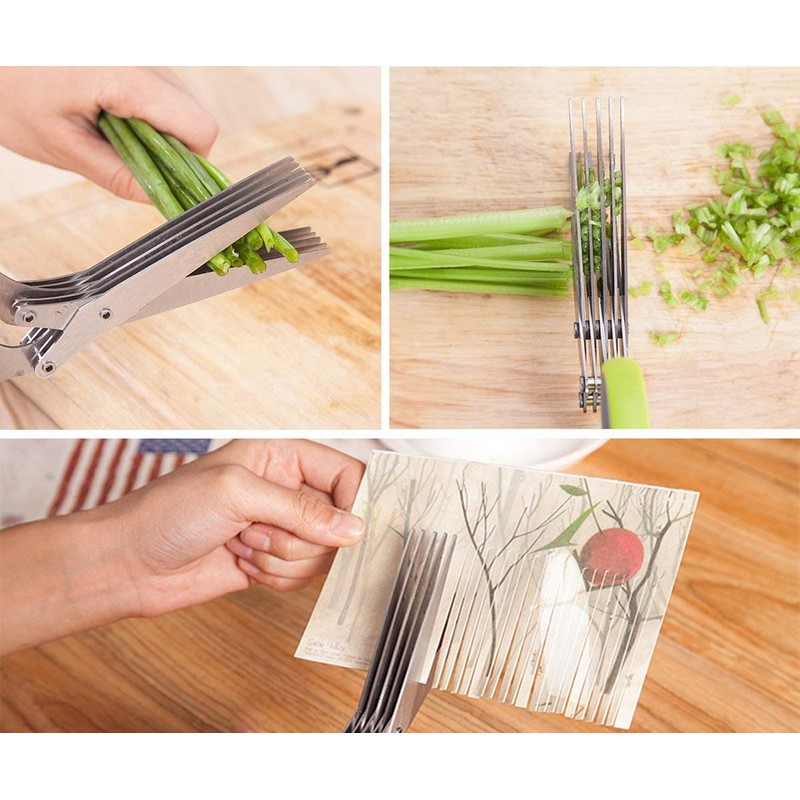 Herb Scissors, Multipurpose Kitchen Shears 5 Stainless Steel Blade with