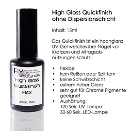Ultra High Gloss Finish Flex UV Gel 15ml No Dispersion Coating/Sweating Layer in a Bottle with Brush